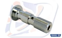 7/16"x24 DOMED DOUBLE BANJO BOLT, CHROME