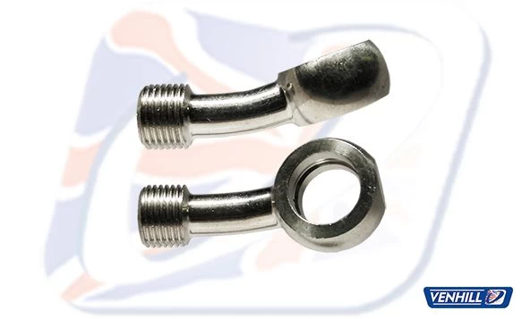 M10 BANJO, 20° UP + 20° RIGHT, STAINLESS