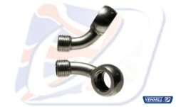 M10 BANJO 45° UP + 25° LEFT, STAINLESS