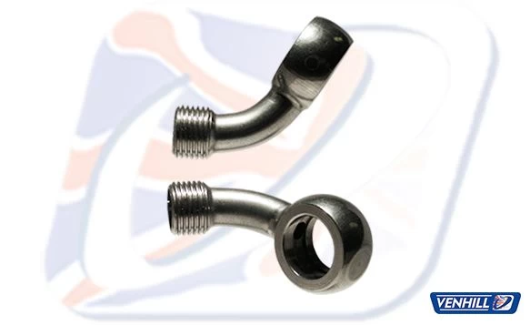 M10 BANJO 45° UP + 25° LEFT, STAINLESS