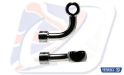 M6 BANJO, 90° LONG SIDE BEND, CHROME